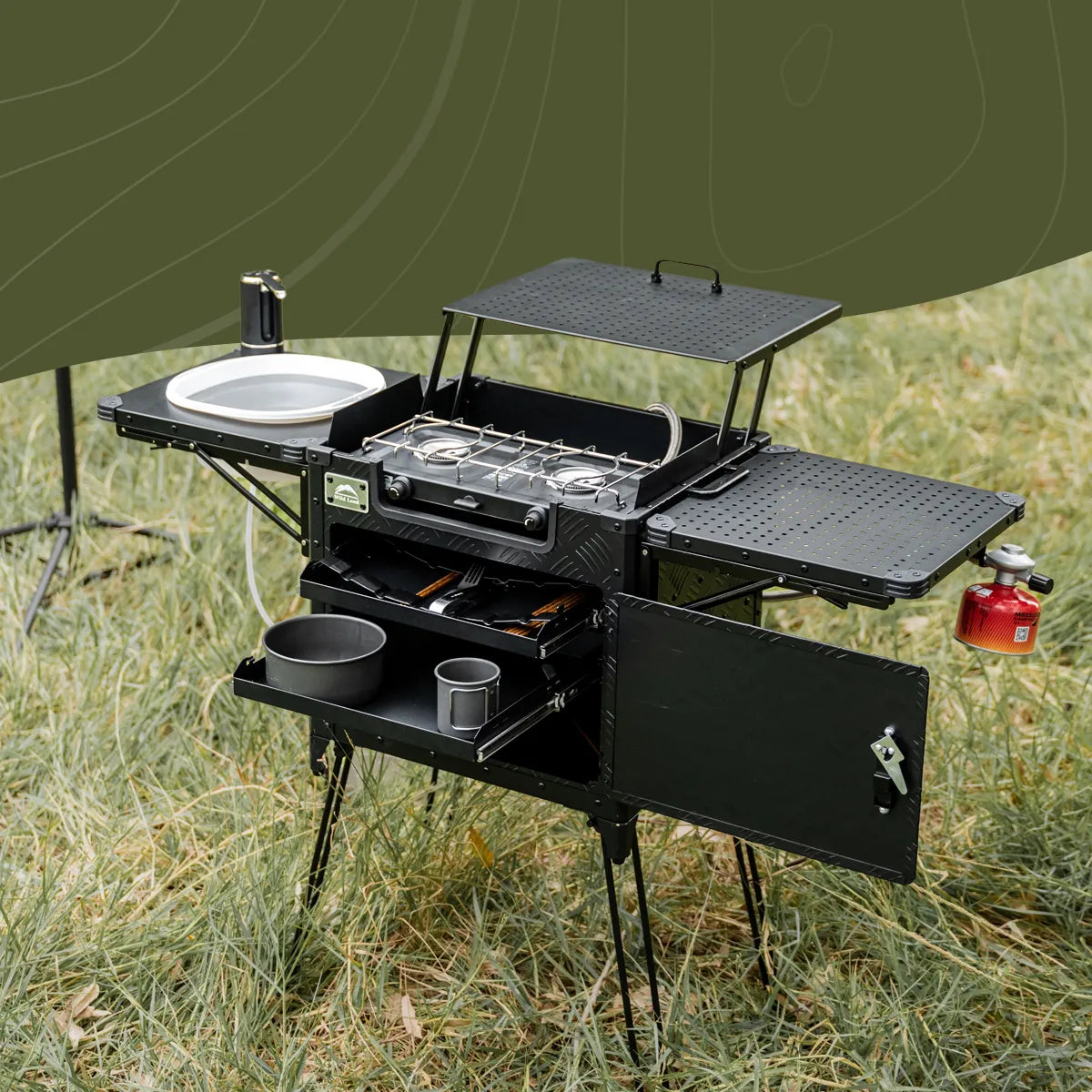 Integrated Kitchen Box – Foldable & Portable Outdoor Kitchen for Camping