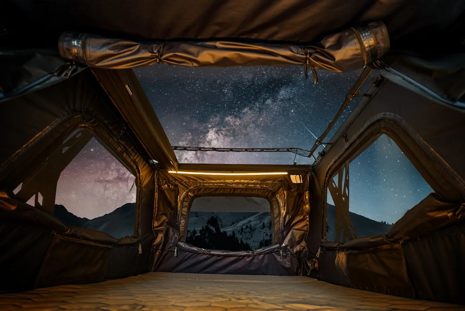 Wild Land Sky Rover Roof Top Tent Stargazing Mode
