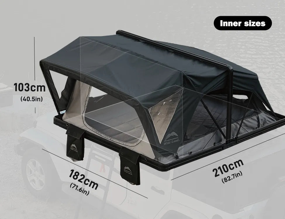 Wild Land Summit Explorer Max Roof Top Tent Expanded Dimensions